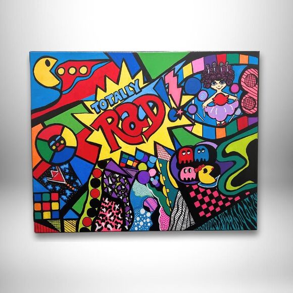Abstract Pop Art Featuring 80s Games - Artist Frankie Cervantes - Original Art - Picture 1 of 4